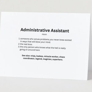 Administrative Assistant Thank you card