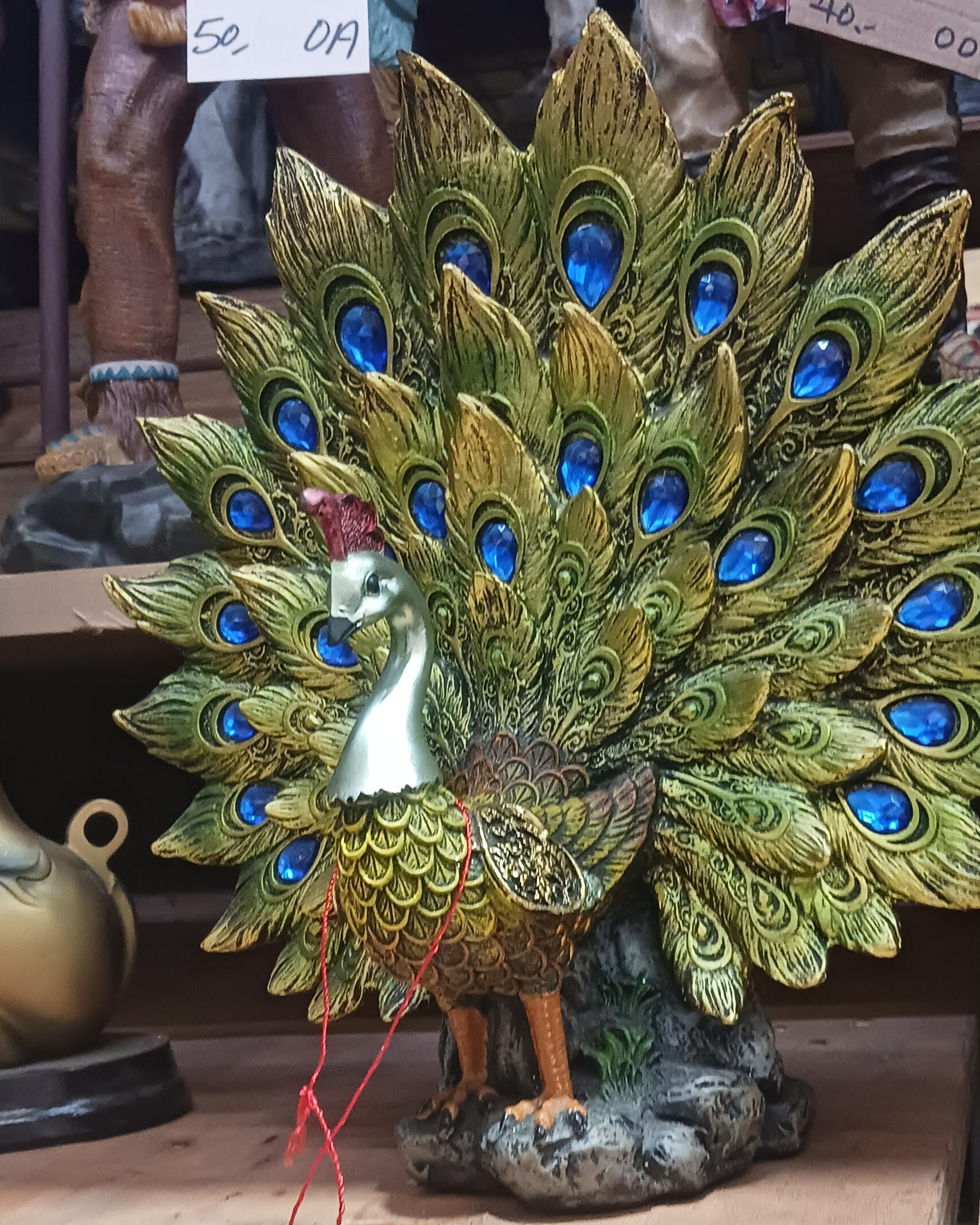 Peacock statue