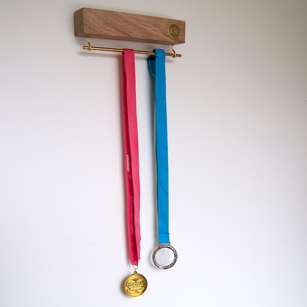 Personalised Oak Wood Medal Display, Medal Hanger Gymnastics, Cyclists, Sports Medal Display, Athletics Medals, Sport Medal Wall Stand Large