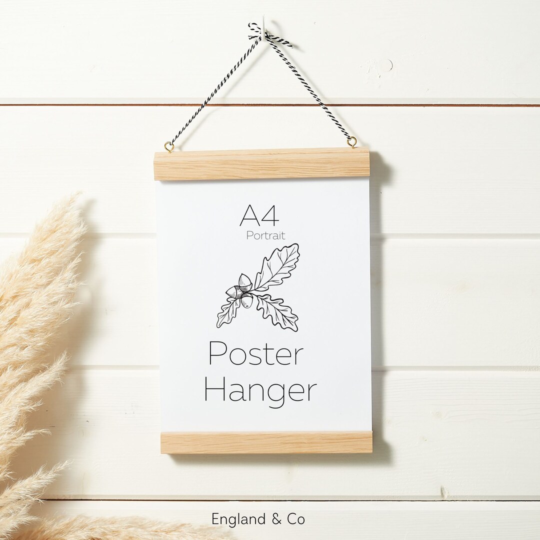 Oak Poster Hanger A4 Wooden Frame Modern Oak Picture Frame Etsy UK