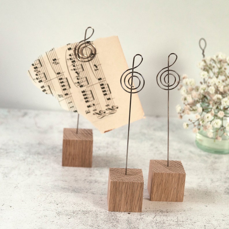 Music Note Holder Oak Wood Photo Holder Musical Gift Oak Etsy UK