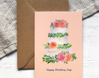 Happy Wedding Day - A6 Greeting Cards - Blank Inside