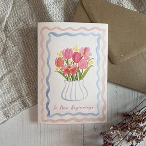 Carte de voeux To New Beginnings - Carte de félicitations - Félicitations pour mariage - Félicitations pour un nouveau bébé - Réalisation - Nouvelle maison