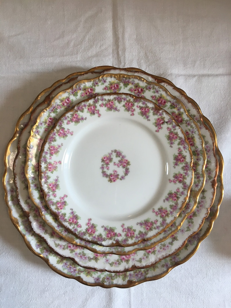 French Limoges elite works bridal wreath dinner set 7 piece Etsy