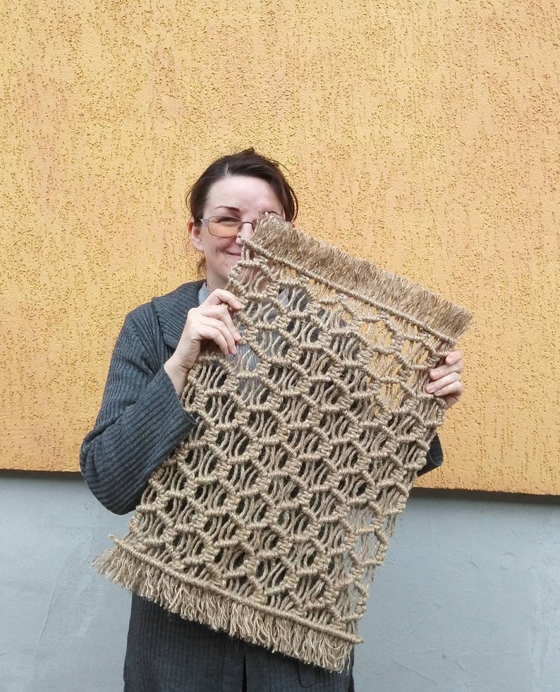 Natural Macrame Jute Rug Jute Layer Eco Friendly Home