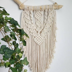 Boho Macrame Wall Hanging Art, Neutral Wall Tapestry