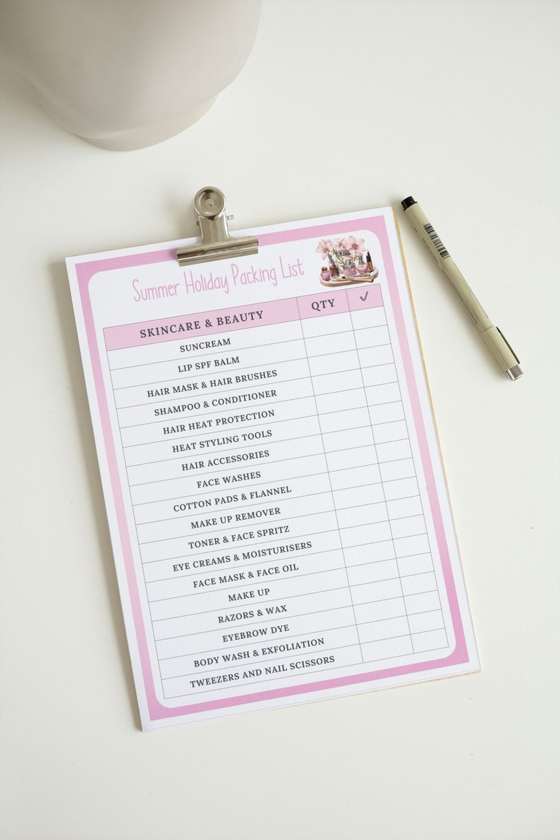 Travel Packing List for Women Printable, Travel Checklist, Trip ...