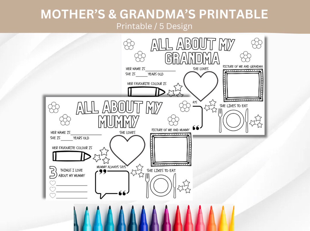 All About My Mum, Mum Printable, All About My Mummy, Gift for Mum ...