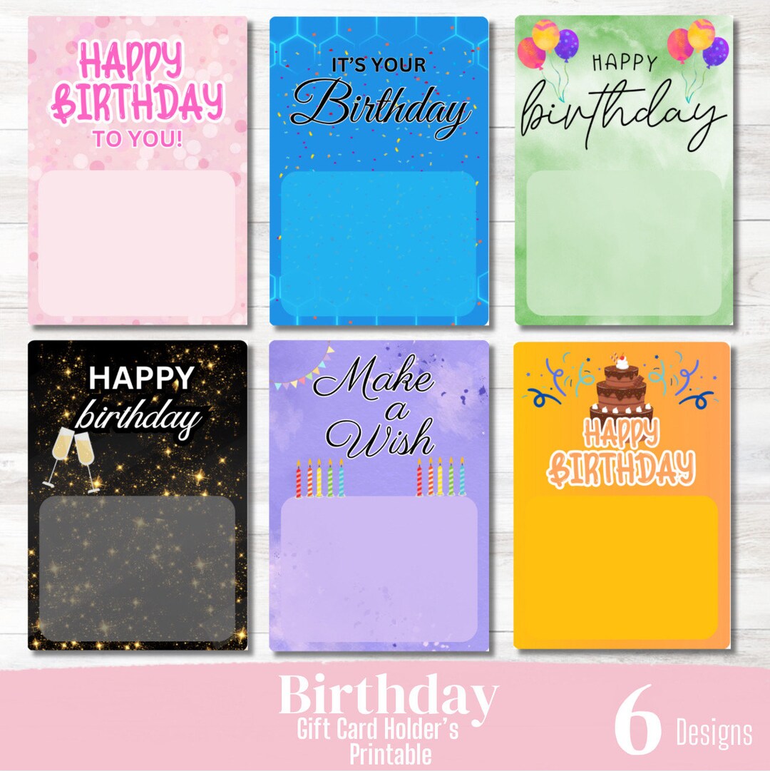 Birthday Gift Card Holder, Printable Birthday Gift Card Holder ...