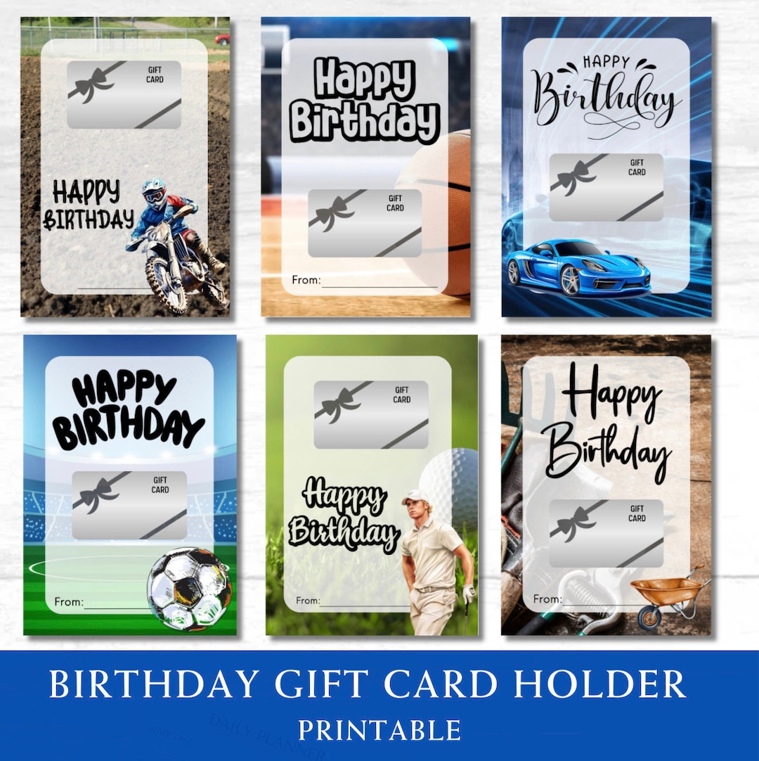 Birthday Gift Card Holder, Printable Birthday Gift Card Holder ...