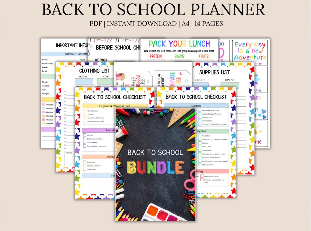 Back to School Planner Printable, Printable Organiser for Parents ...