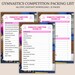 Gymnastic's Competition Packing List for Family Printable, Printable ...