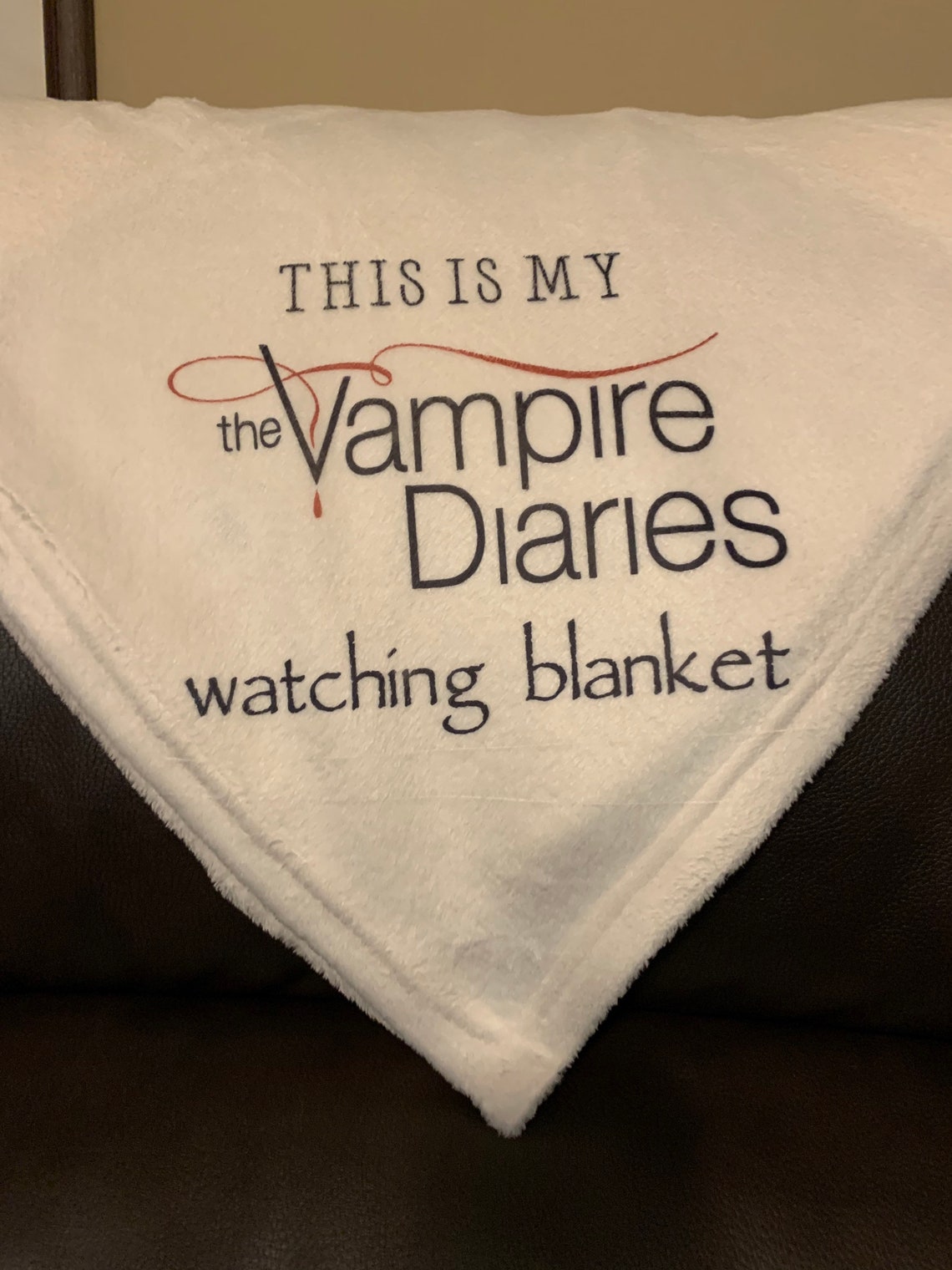 Vampire Diaries Watching Blanket TVD Blanket the Vampire Etsy