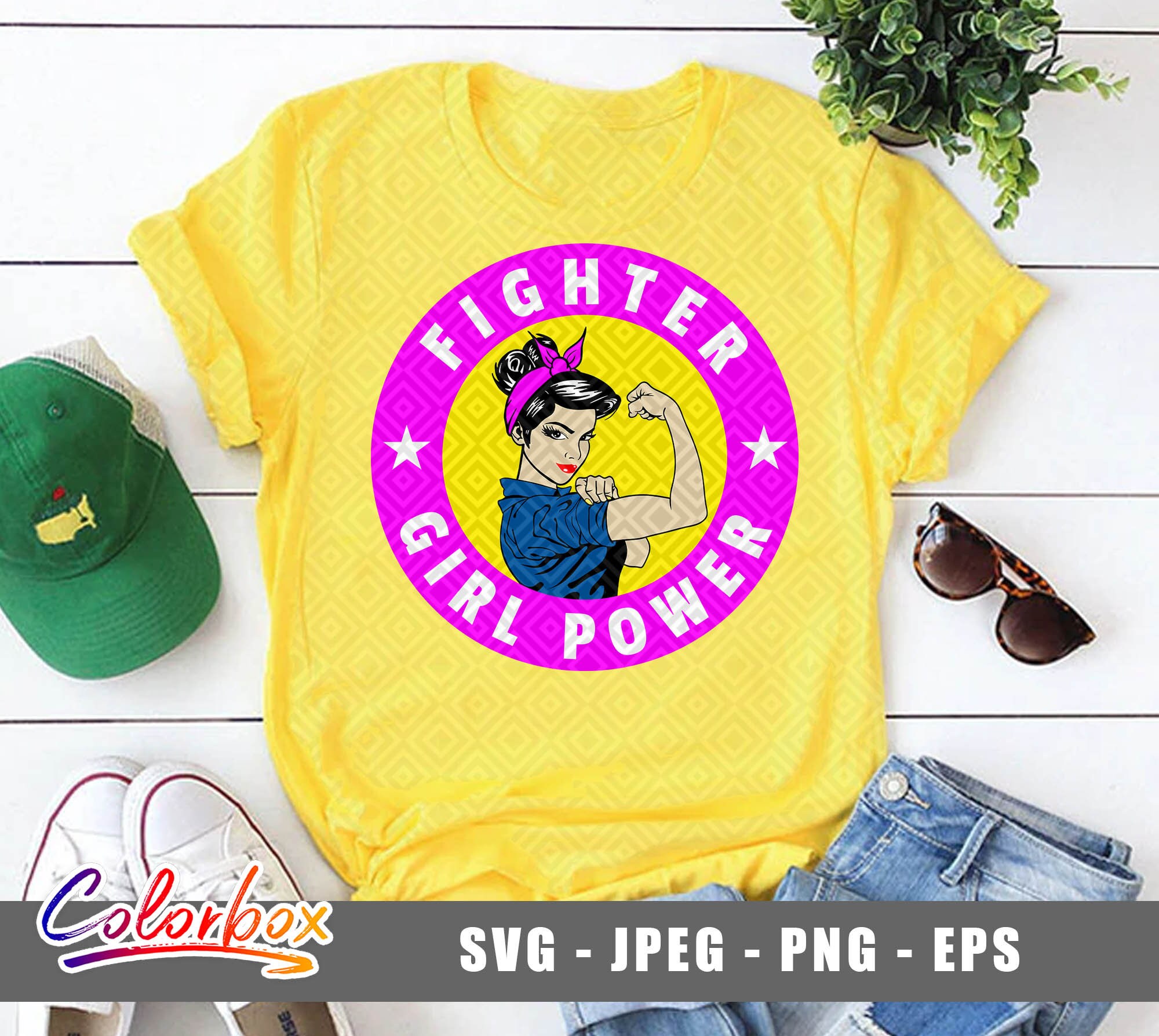 Download Rosie The Riveter SVG Design Breast cancer svg Pink ribbon | Etsy