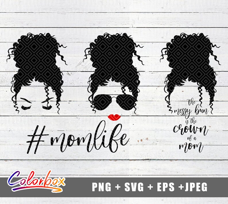 Download Messy Bun svg Hairstyle svg Melanin High Bun svg Black | Etsy