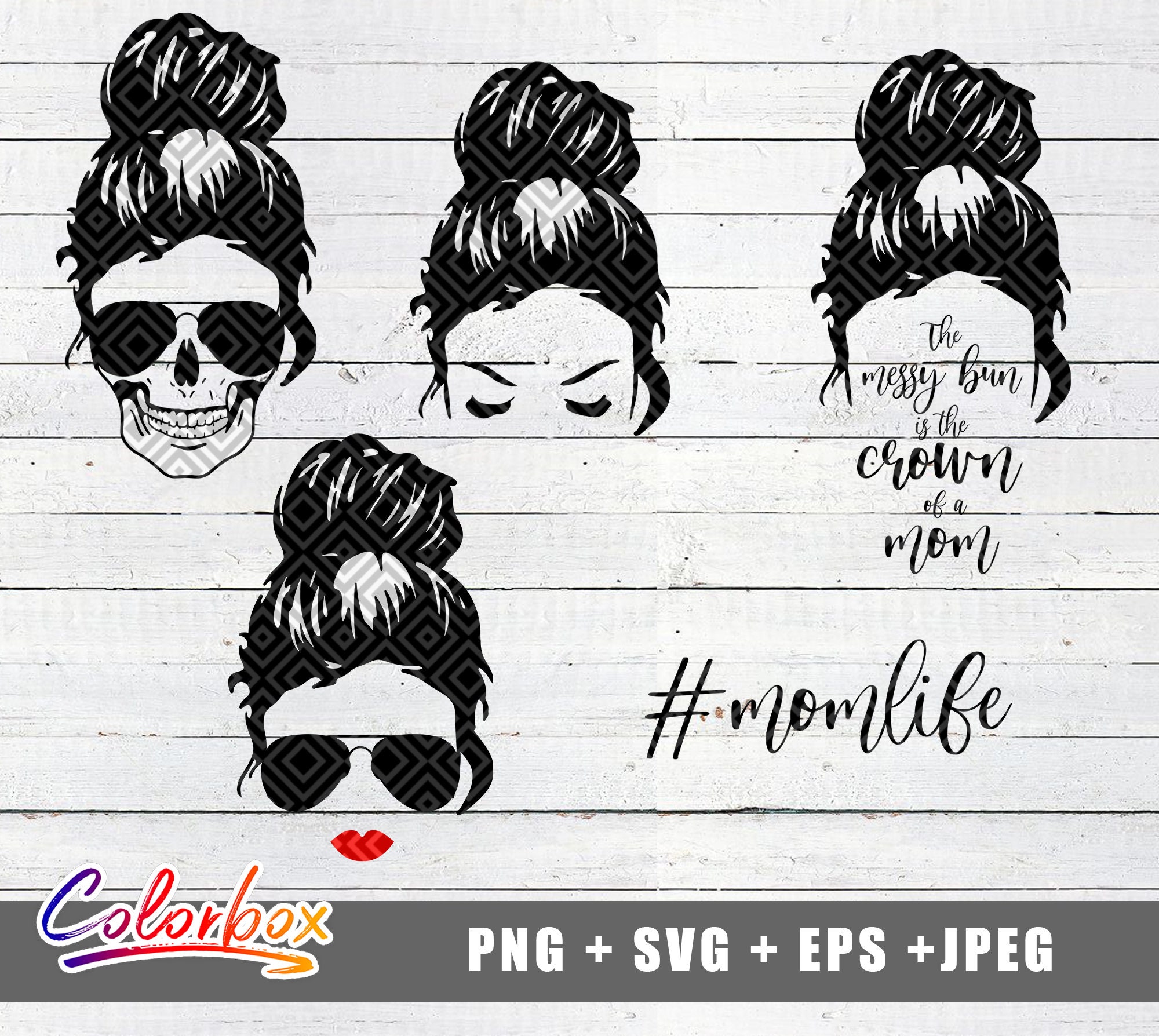 Download Girl With Messy Bun svg Messy Bun bundle Svg Cute Girl ...