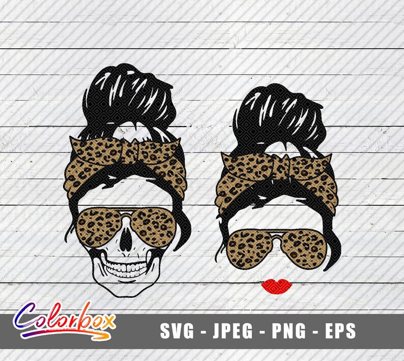 Download Girl With Messy Bun svg leopard print svg Messy Bun bundle ...