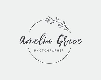 Circle Floral Logo Etsy