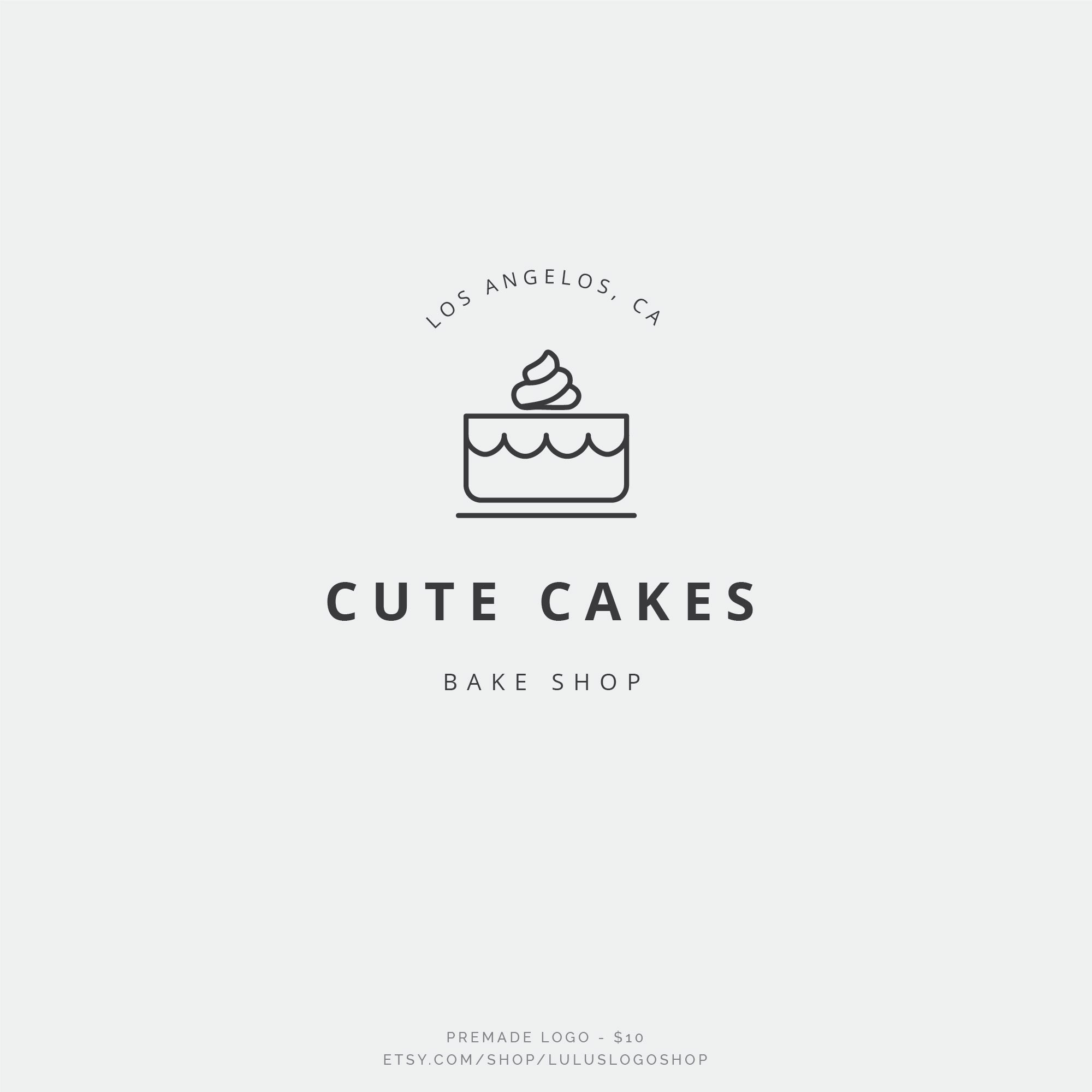 Bakery Logo Design Circle Logo Cake Logo Simple Logo | Etsy