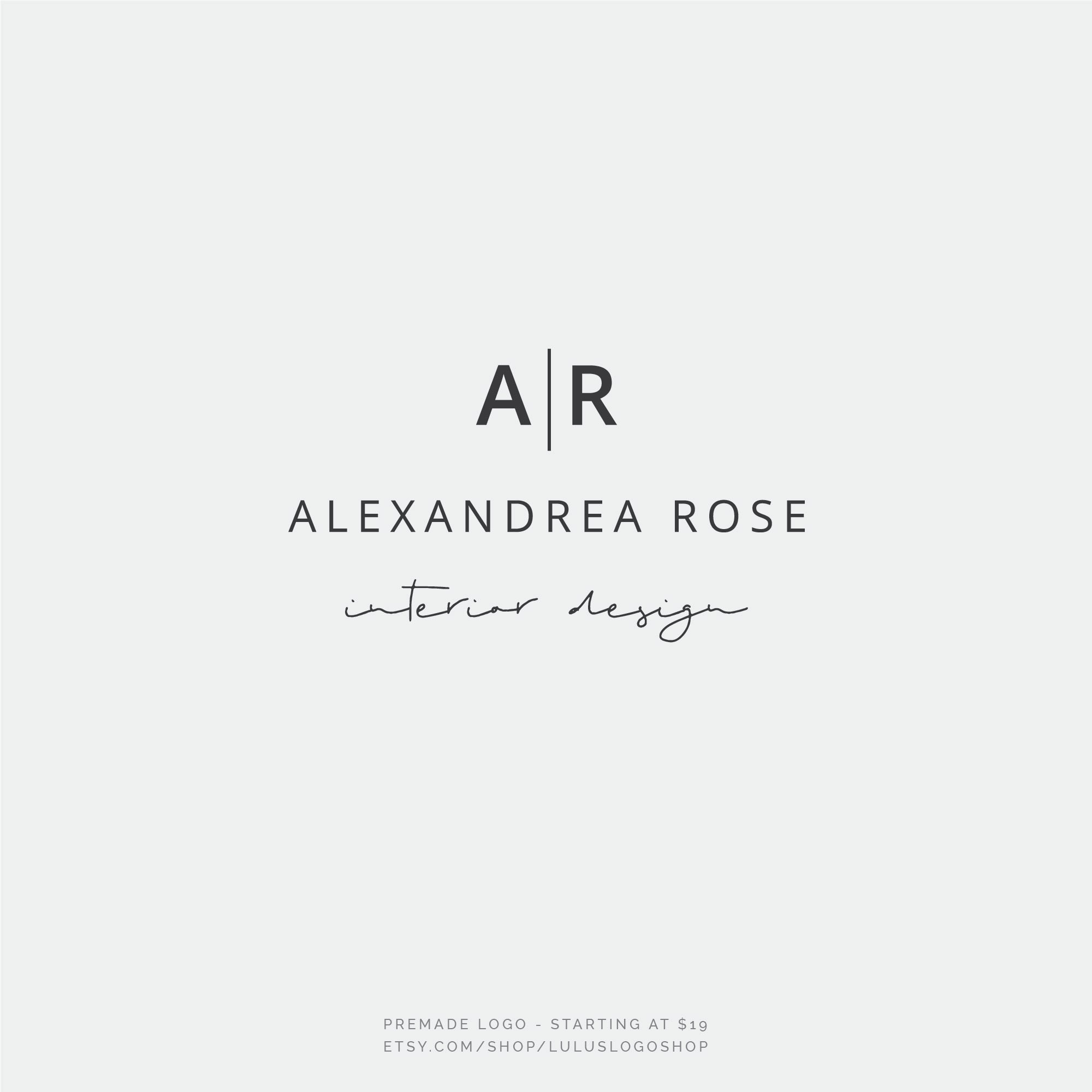 Stationery Premade Logo Design Minimalist Watermark Logo Boutique logo