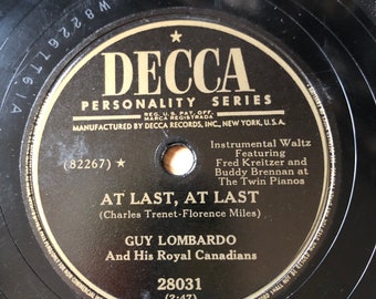 Guy Lombardo and His Royal Canadians: At Last, At Last/Blue Tango 10” record