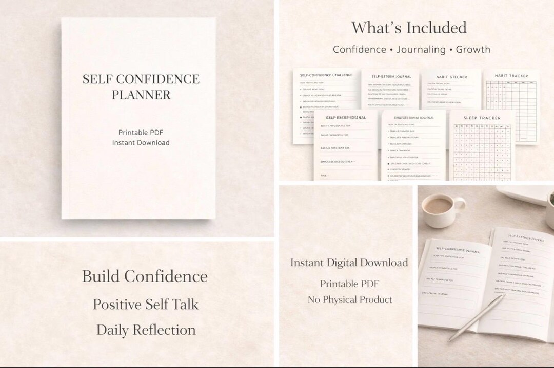 Self Confidence Planner Printable | Positive Self Talk Journal ...