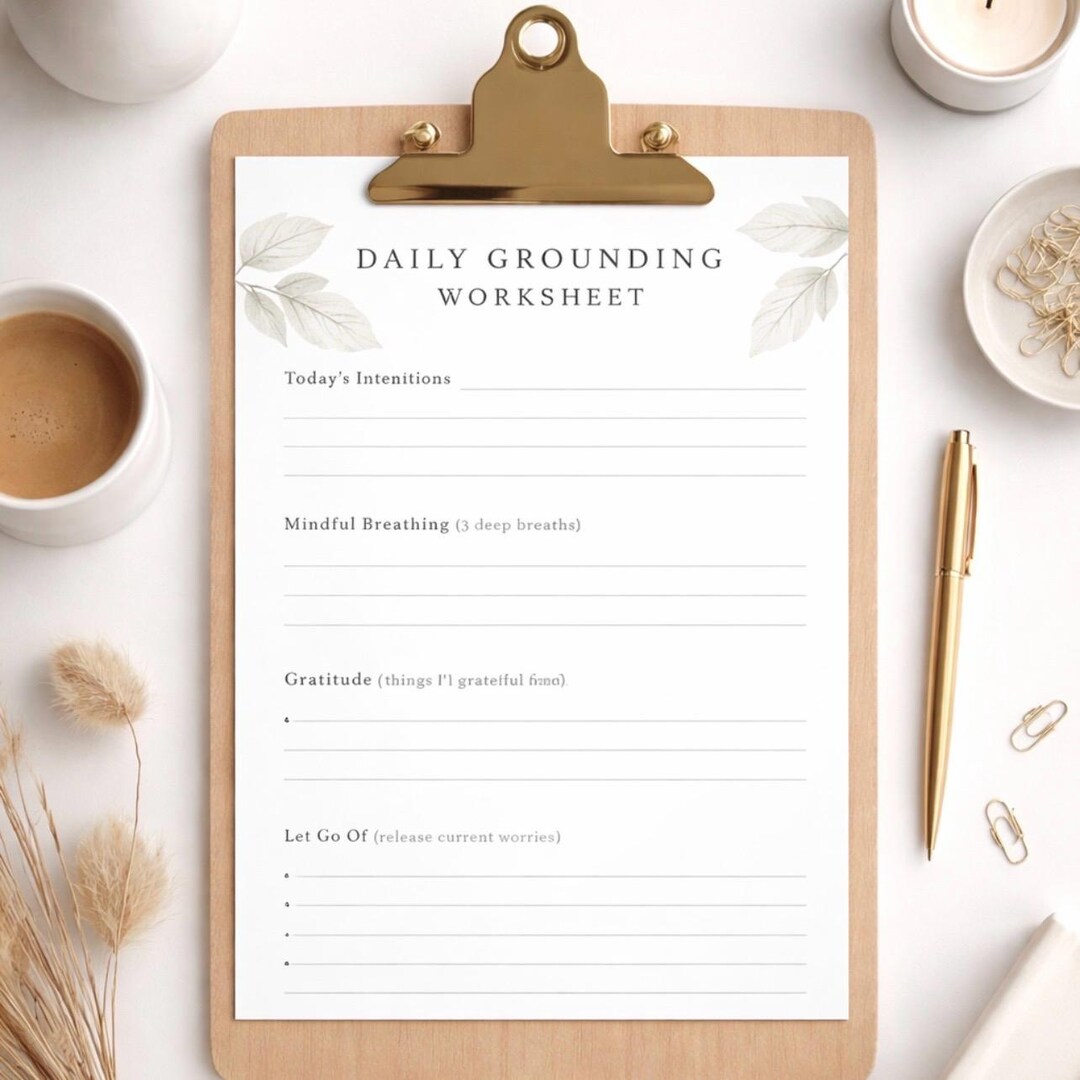 How To Create A Grounded Routine Worksheet Daily Grounding Worksheet - Calm Your Mind & Reset Your Day (printable ...