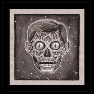 Originalvorlage, Fanart-Illustration, They Live Alien, Ooak, Es werden keine Drucke davon angefertigt. Originalillustration