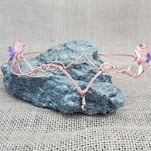 Wisteria Purple-pink Elf Crown, Purple Circlet, Fairy crown, Boho Bridal crown, Faery Wedding, Forest crown, Fairy circlet, Elf circlet,