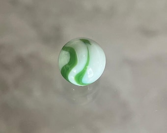 Lime Green Swirl Alley Agate Old Toys Glass Vintage Marbles .64" Near Mint  #[Lot2Heather]