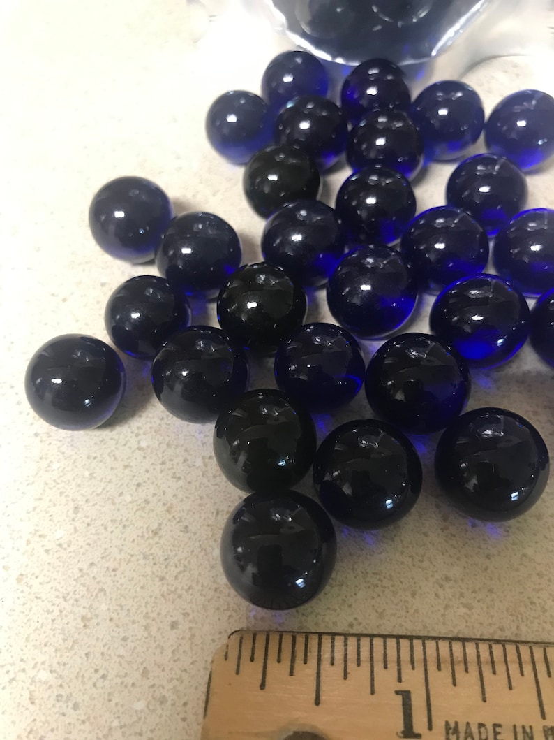 Vintage Lot of 67 Blue Clear Glass Marbles 40 Etsy