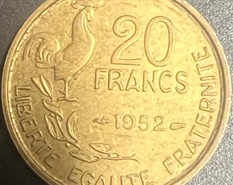 French Coin 20 Francs | design GEORGES GUIRAUD | France 1952