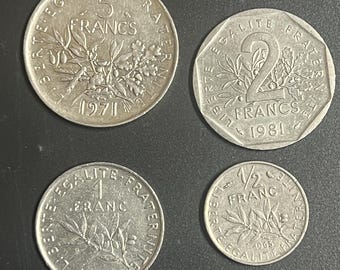 Vintage French Franc Coins Collection, Sower Design, 1/2, 1, 2, 5 Francs - SELECT YOUR CHOICE