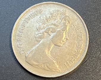 1969 TEN PENCE Coin - Old Large British 10p Coin - Queen Elizabeth II