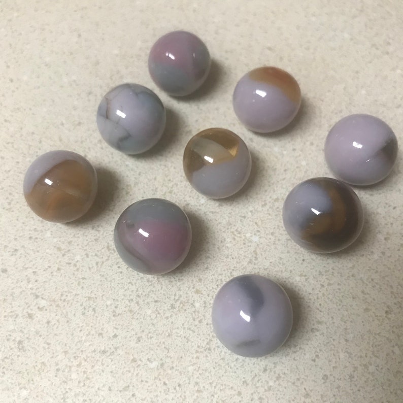 39 Players 39 AGATE opaque purple Marbles with Brown swirls Mint #18