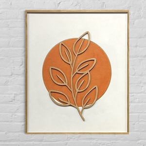 Minimalist Leaf Wood Wall Art | Laser Cut Wall Art | Wood Wall Art | Boho Bedroom Decor | Engraved Wood Sign | Botanical Art