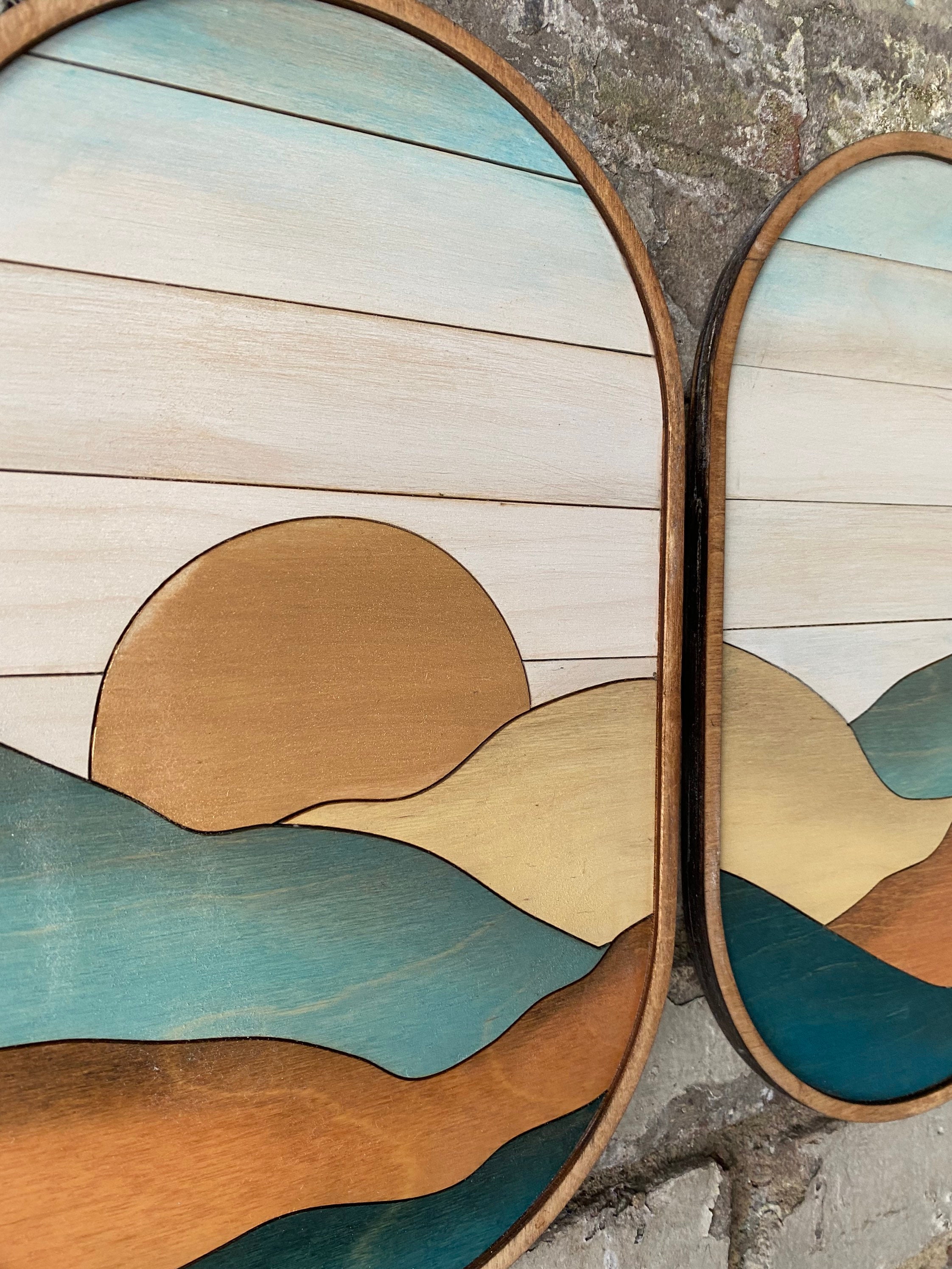 Oval Boho Wood Wall Art Modern Wall Hanging Laser Cut Wall Etsy Canada