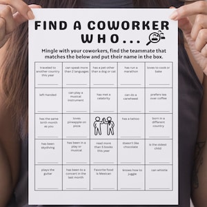 Coworker Bingo Icebreaker Game | Team Building Activity (Printable)