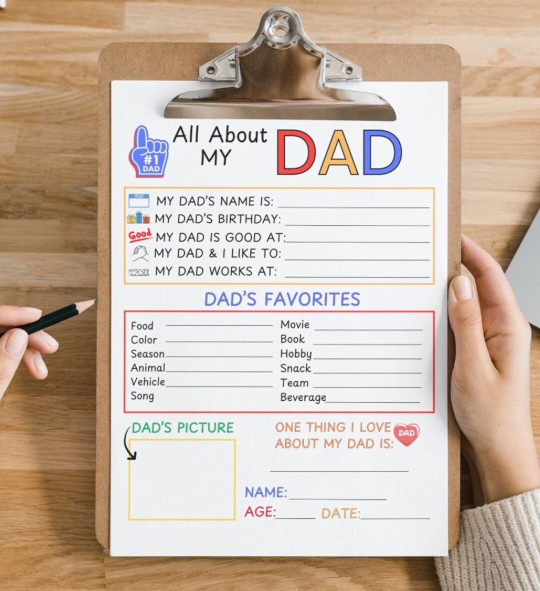 All About Dad Printable Questionnaire, Gift Ideas Fathers Day, Birthday ...
