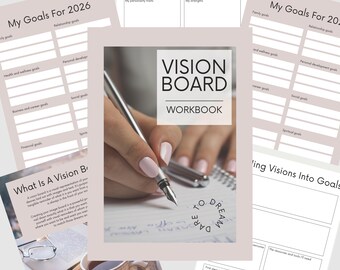 Vision Board-planner 2025, afdrukbaar werkboek (pdf)