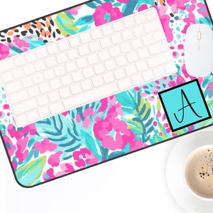 Name Desk Pad Personalized Preppy Office Decor Custom Cushion Pad Monogram Name Desk Blotter Mat Large Mouse Pad Modern Desk Office Gift