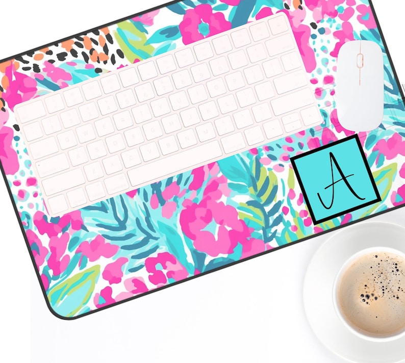 Name Desk Pad Personalized Preppy Office Decor Custom Cushion Pad Monogram Name Desk Blotter Mat Large Mouse Pad Modern Desk Office Gift