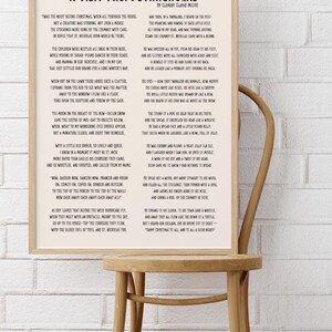 Twas the Night Before Christmas Poem Print, Rustic Holiday Wall Art