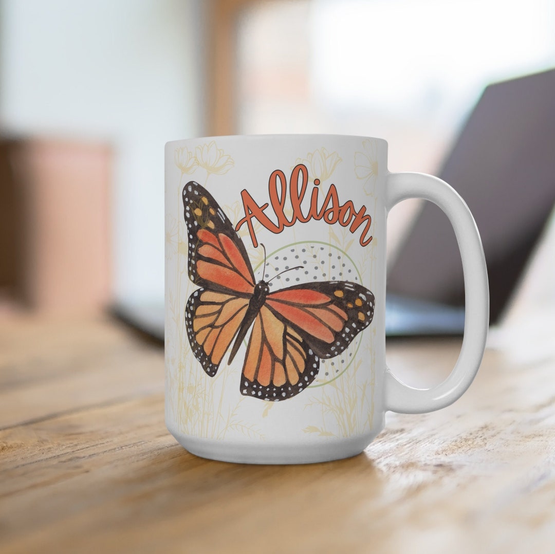 Custom Butterfly Mug Pollinator Monarch Personalized Coffee Cup ...
