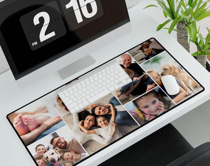 Custom Photo Collage Mousepad, Personalized Desk Mat, Large Gaming Mouse Pad