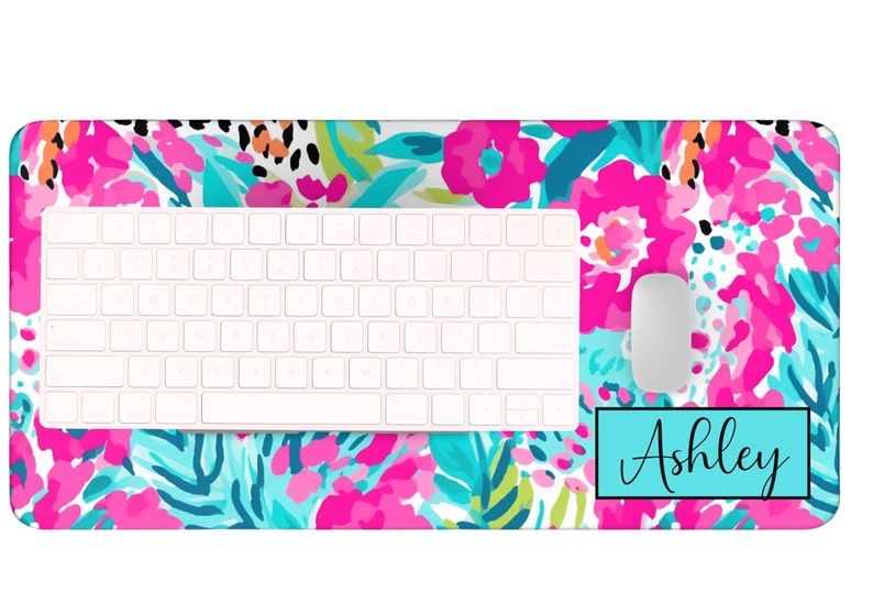Name Desk Pad Personalized Preppy Office Decor Custom Cushion Pad Monogram Name Desk Blotter Mat Large Mouse Pad Modern Desk Office Gift