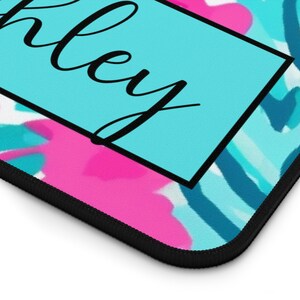 Name Desk Pad Personalized Preppy Office Decor Custom Cushion Pad Monogram Name Desk Blotter Mat Large Mouse Pad Modern Desk Office Gift