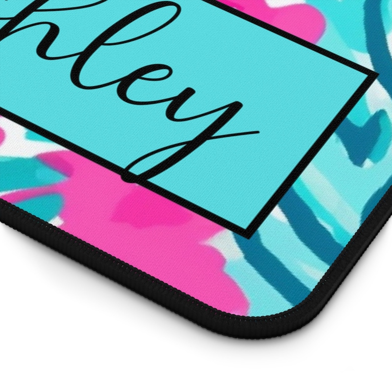 Name Desk Pad Personalized Preppy Office Decor Custom Cushion Pad Monogram Name Desk Blotter Mat Large Mouse Pad Modern Desk Office Gift