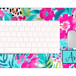 Name Desk Pad Personalized Preppy Office Decor Custom Cushion Pad Monogram Name Desk Blotter Mat Large Mouse Pad Modern Desk Office Gift