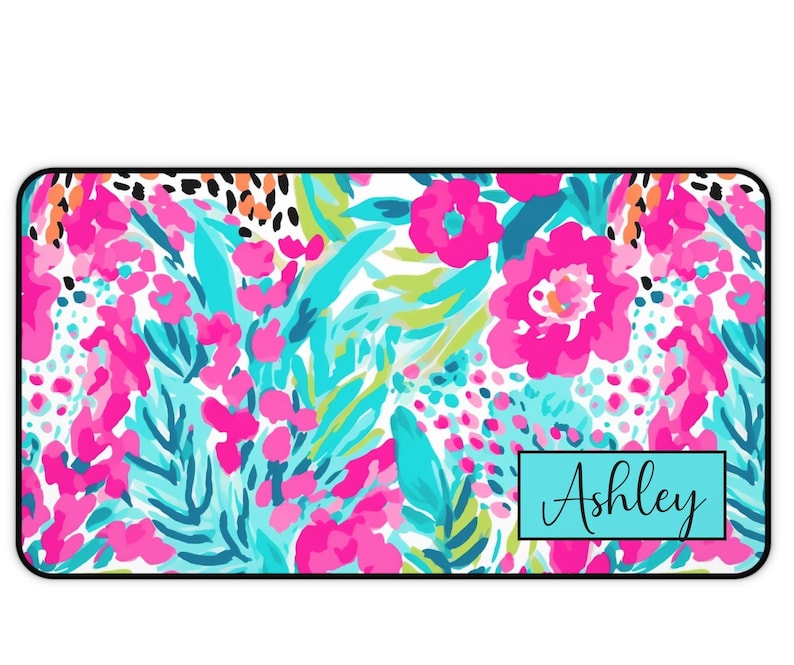 Name Desk Pad Personalized Preppy Office Decor Custom Cushion Pad Monogram Name Desk Blotter Mat Large Mouse Pad Modern Desk Office Gift